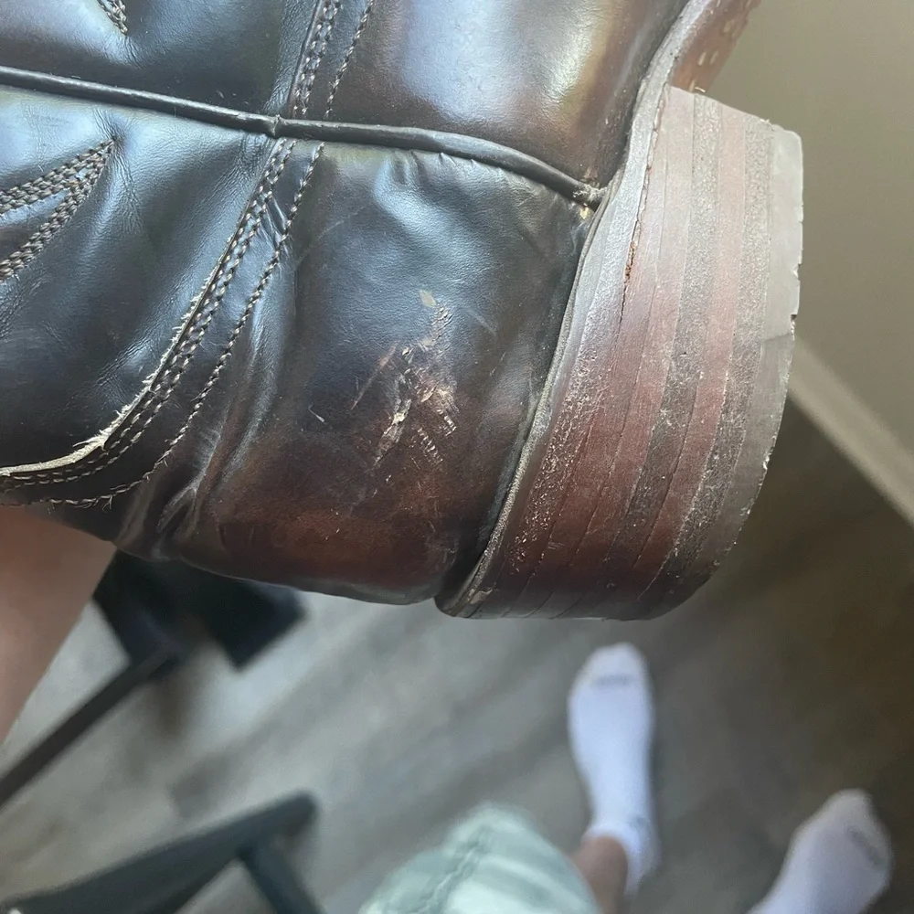Buffalo David Bitton Brown Leather Western Cowboy Boots - Picture 14 of 16